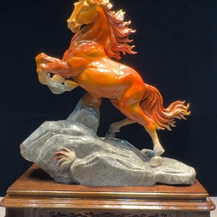 @***@寿山石马摆件艺术品