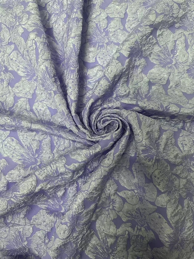 水仙花浮雕提花紫色和粉色