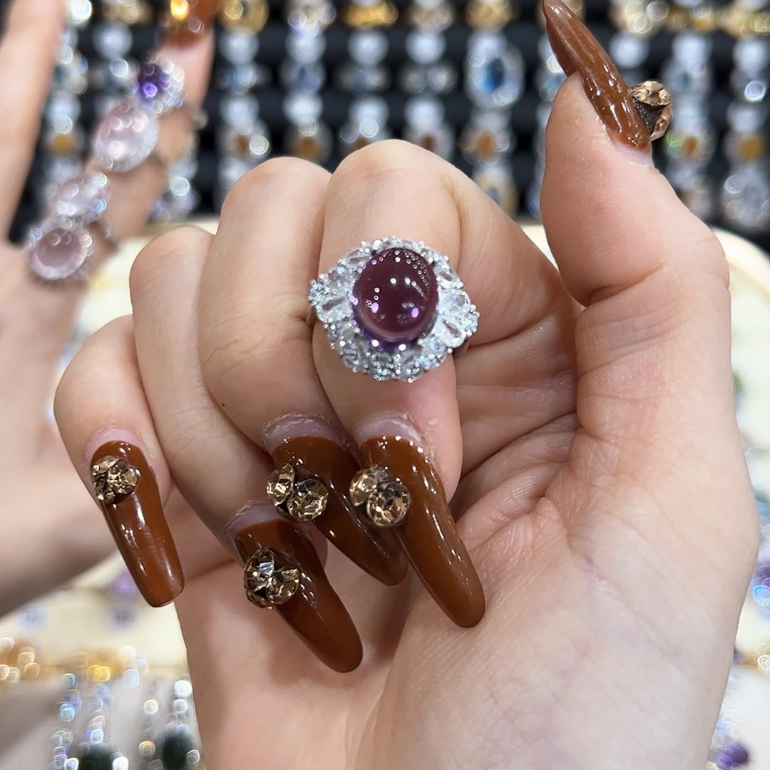 水晶戒指银S925镶嵌雨****8