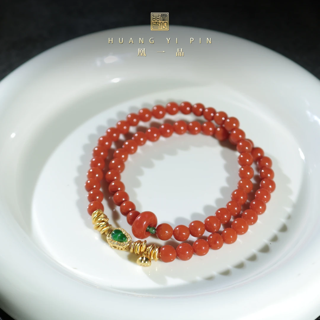 【凰一品】 南红DIY款葫芦双圈S925