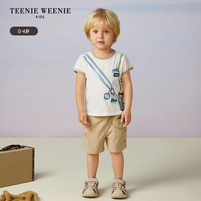 TeenieWeenieBaby小熊童装25夏季创意印花短袖圆领T恤T0RA252505A