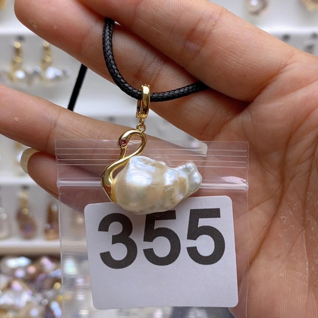 淡水珍珠颈饰银S925镶嵌355