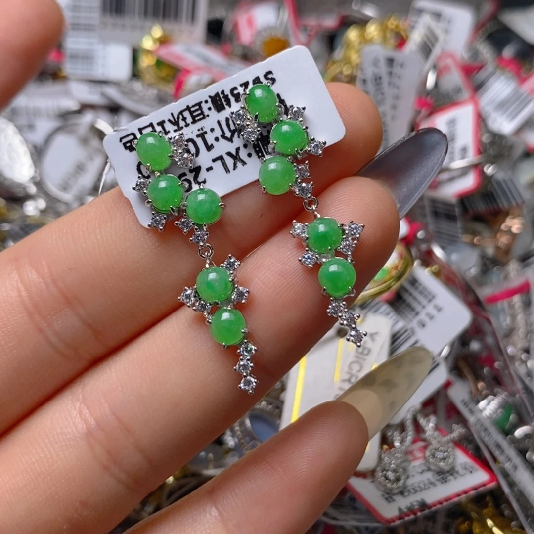 银S925镶嵌戒指翡翠百内无证书