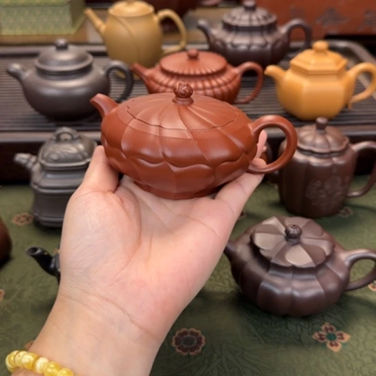 ****喜茶壶紫砂云隐朱泥