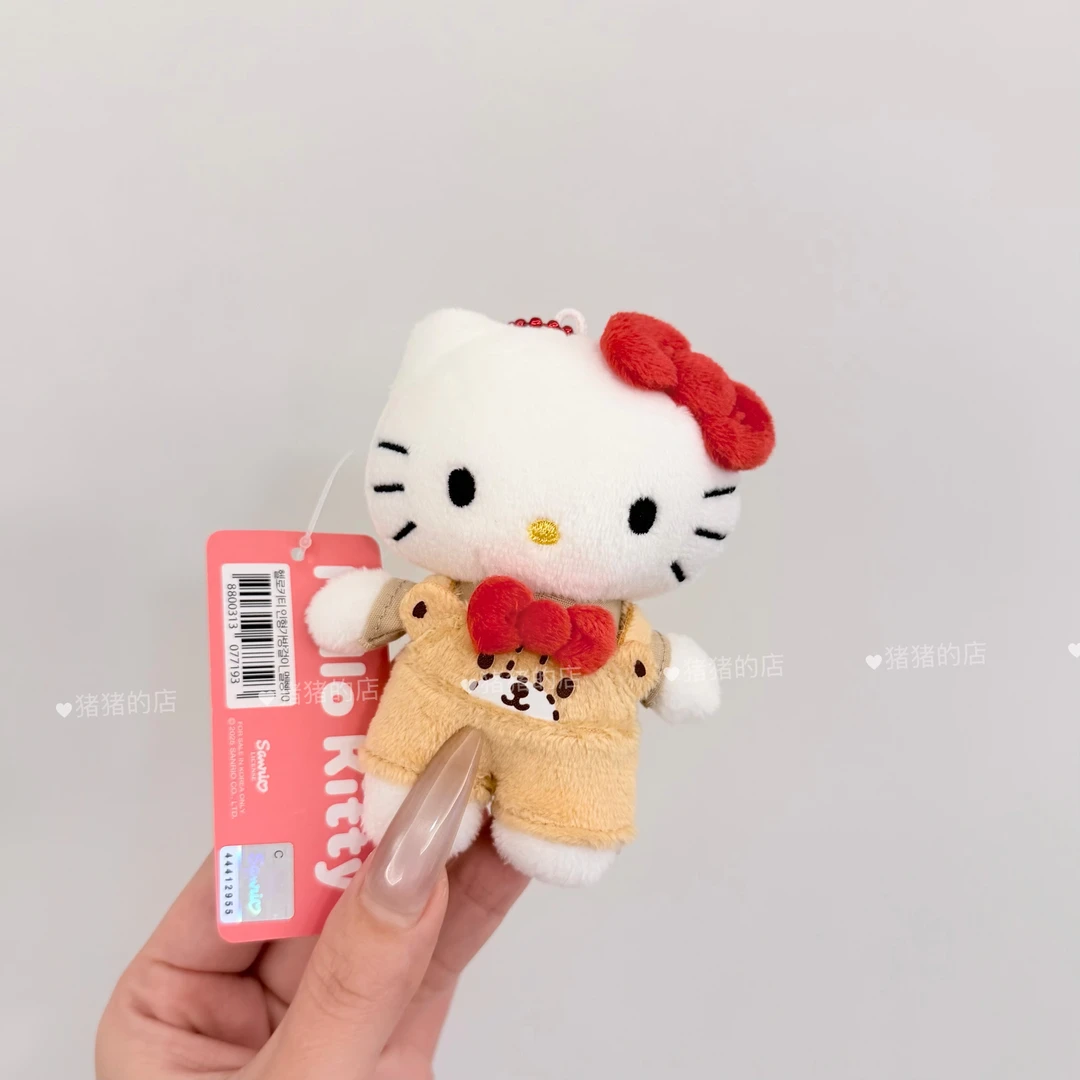 【韩国限定】正版三丽鸥韩版新品小熊背带裤kitty挂件(珠链款)