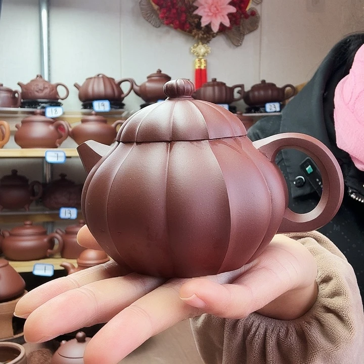 @***在茶壶紫砂文旦半手260毫升，260毫升底槽清