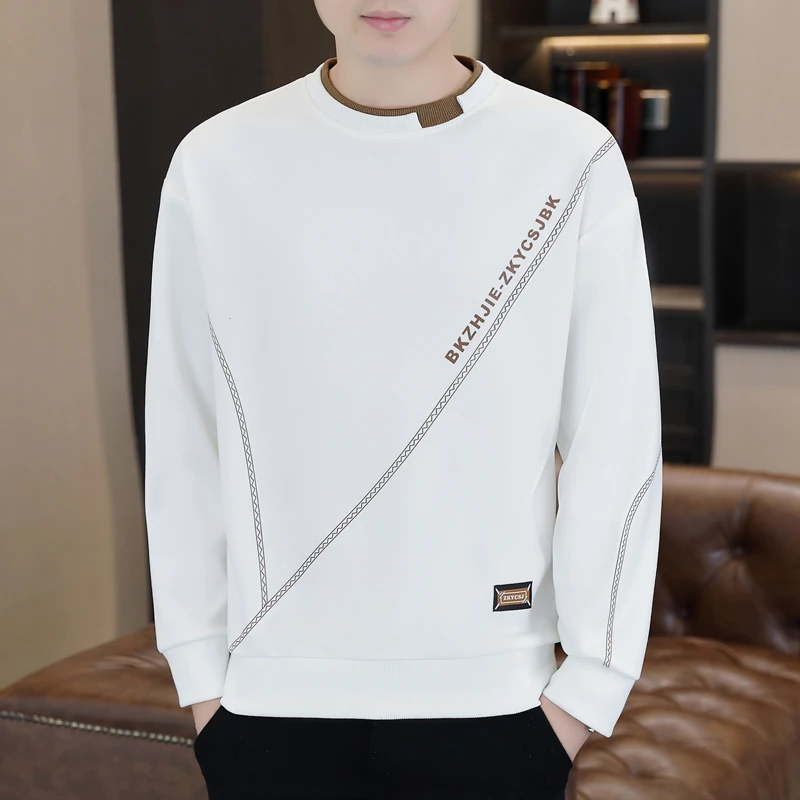 荷波撒纳温男士潮牌卫衣春秋季薄款高端长袖百搭休闲舒适潮流卫衣