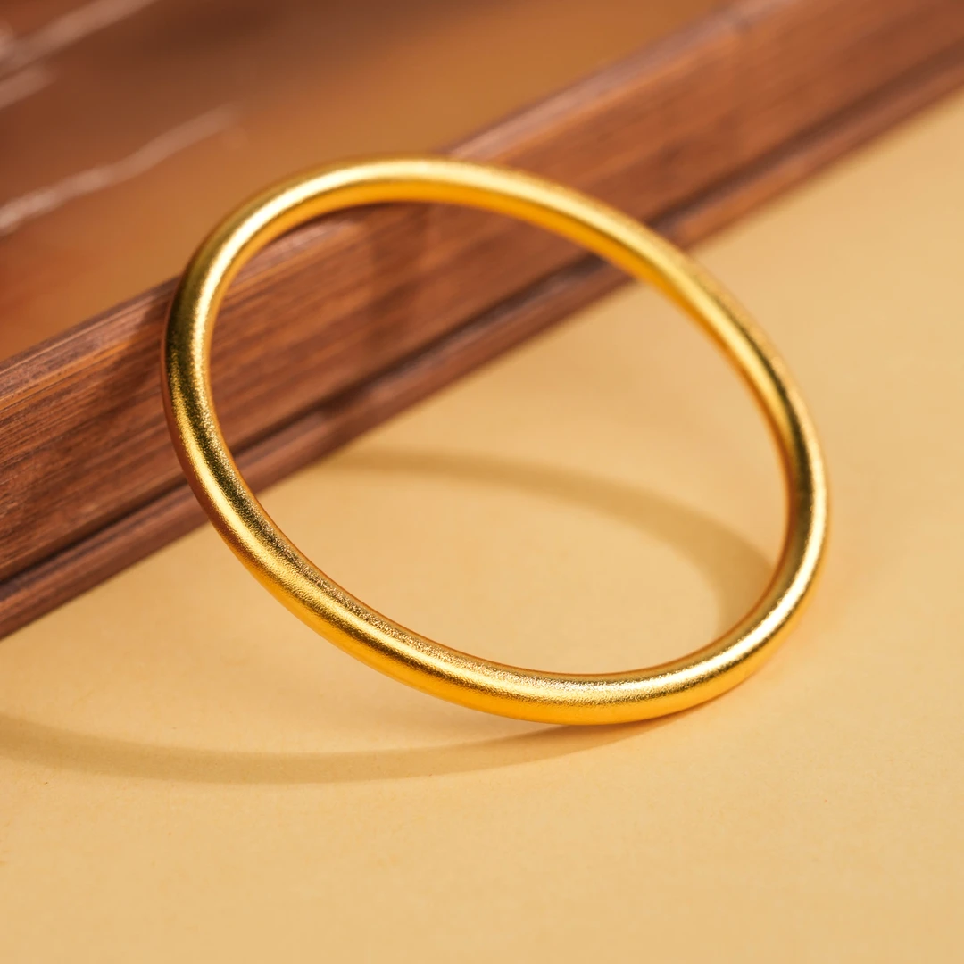 足银手镯 足银古法传承手镯经典磨砂男女同款