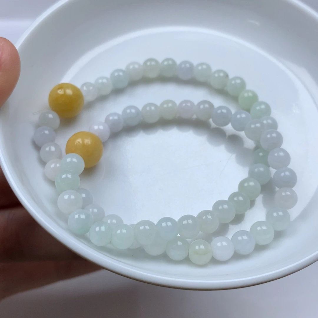 翡翠颈饰未镶嵌双圈手串 卡5