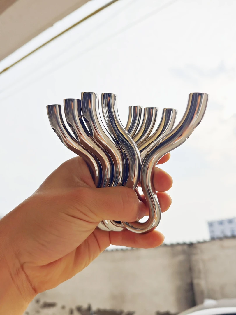 寒蛇亮面不锈钢顶卡扁皮大威力户外弹力高精准射击解压玩具