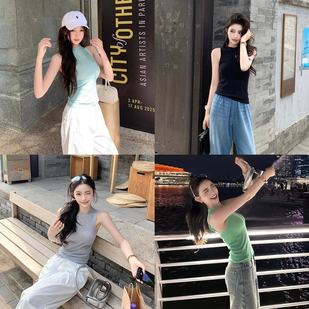 “Basic chic醋酸背心”高智气质是一种感觉 高品醋酸莱赛尔背心