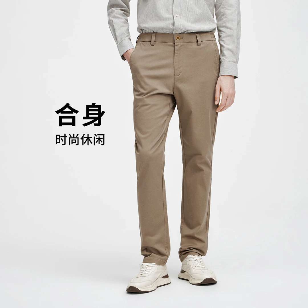 navigare意大利小帆船弹力莫代尔商务休闲裤男侧腰松紧直筒裤子
