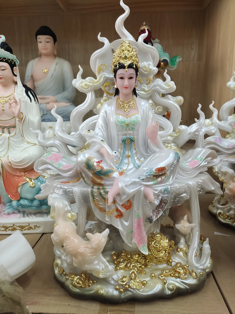 九姑娘家用桌面装饰工艺品摆件彩绘创意佛堂