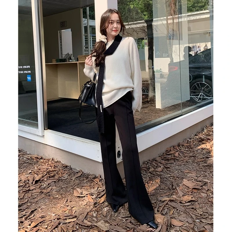 美洋MEIYANG【棉花糖60系列现货】空气加绒喇叭裤 磨毛空气层拉腿