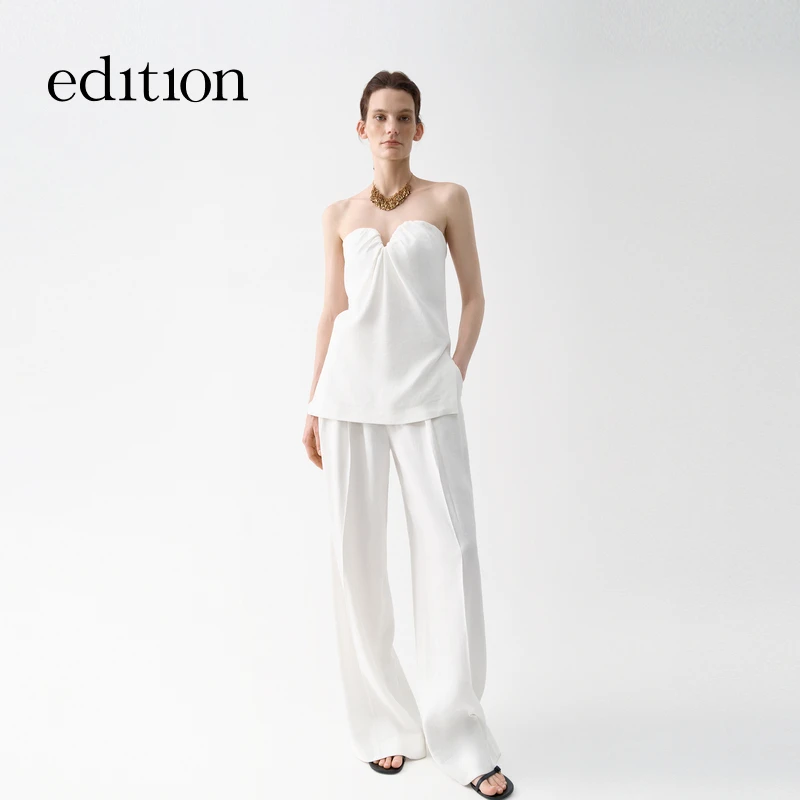 【商场同款】edition2025新款亚麻醋纤休闲裤#EBE2PAT009