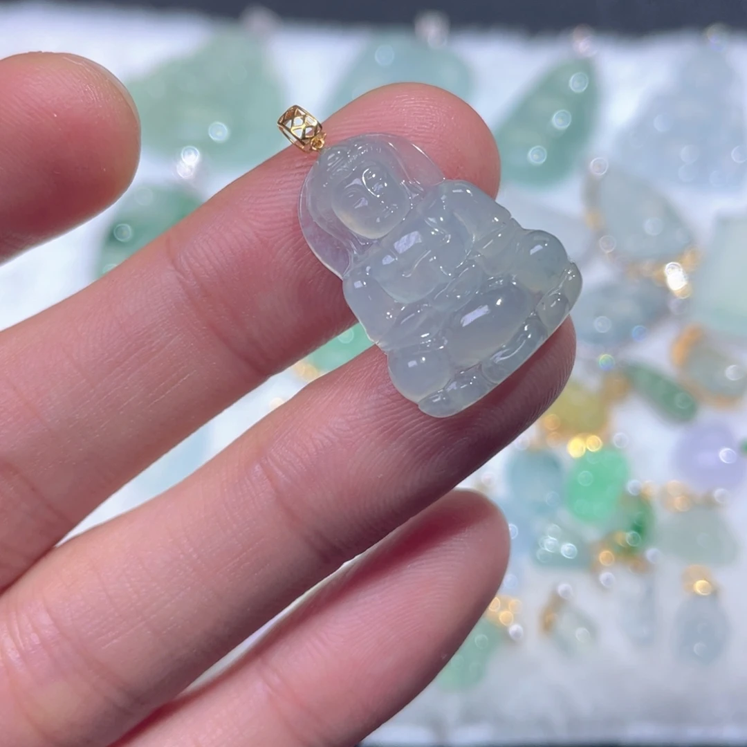 颈饰18K金镶嵌翡翠翡翠