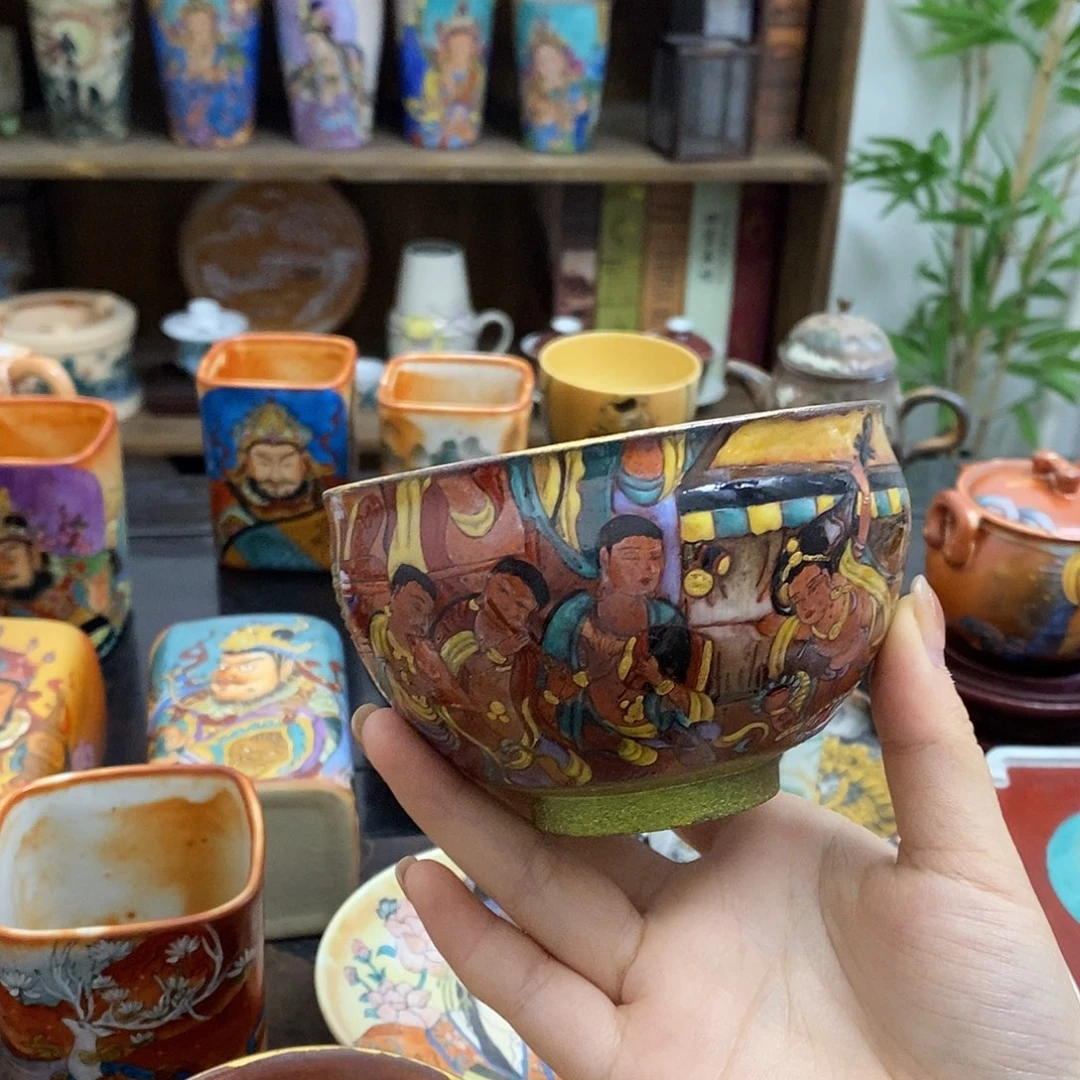 敦煌手工手绘制作茶具