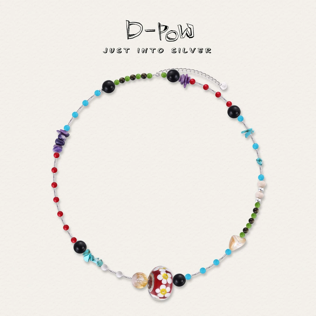 灯小炮 链子925银树脂 【奶油彩虹】项链（48cm）（8927）气质时尚百搭