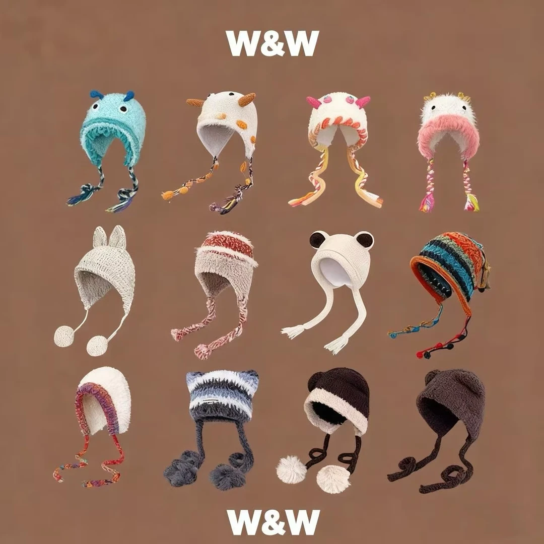 【文文001-100】大头围显脸小时尚可爱加绒加厚保暖防风秋冬百搭9