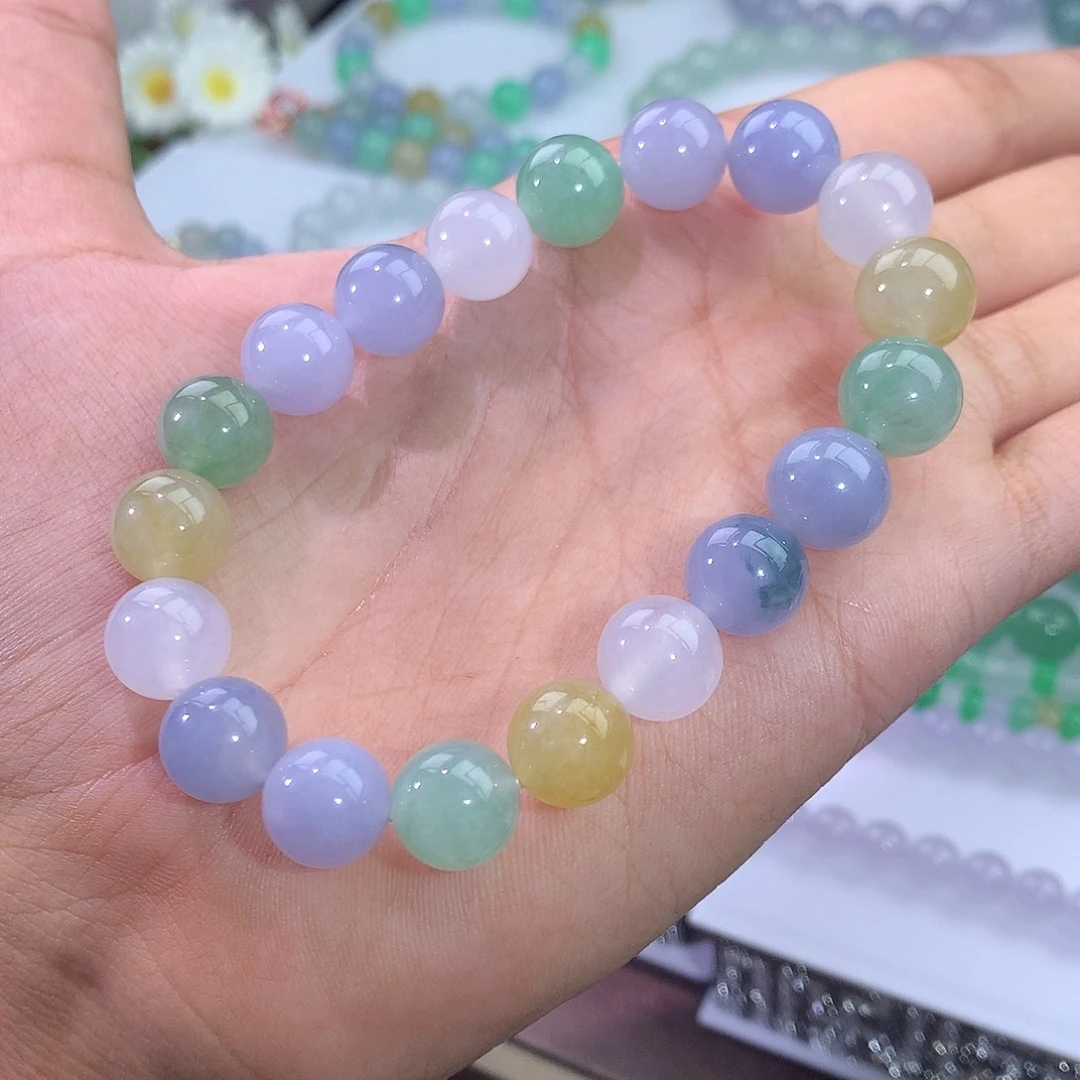 翡翠未镶嵌手链冰多宝手串