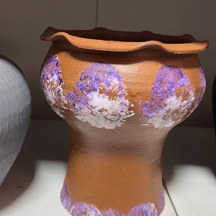 粗陶盆有孔高20口18