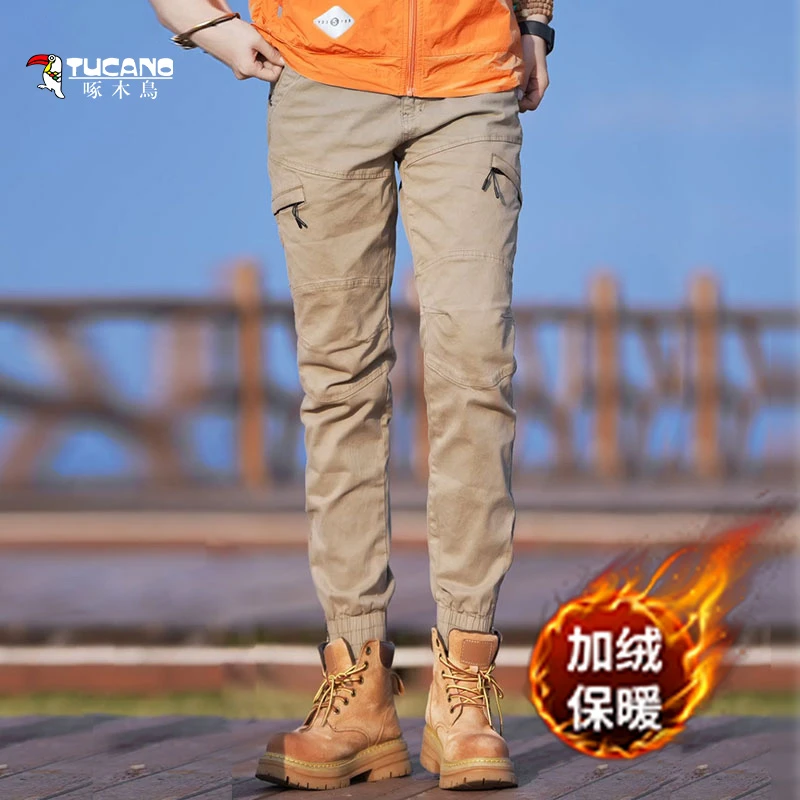 TUCANO/啄木鳥秋冬款复古宽松束脚长裤 显瘦弹力男女款休闲裤110