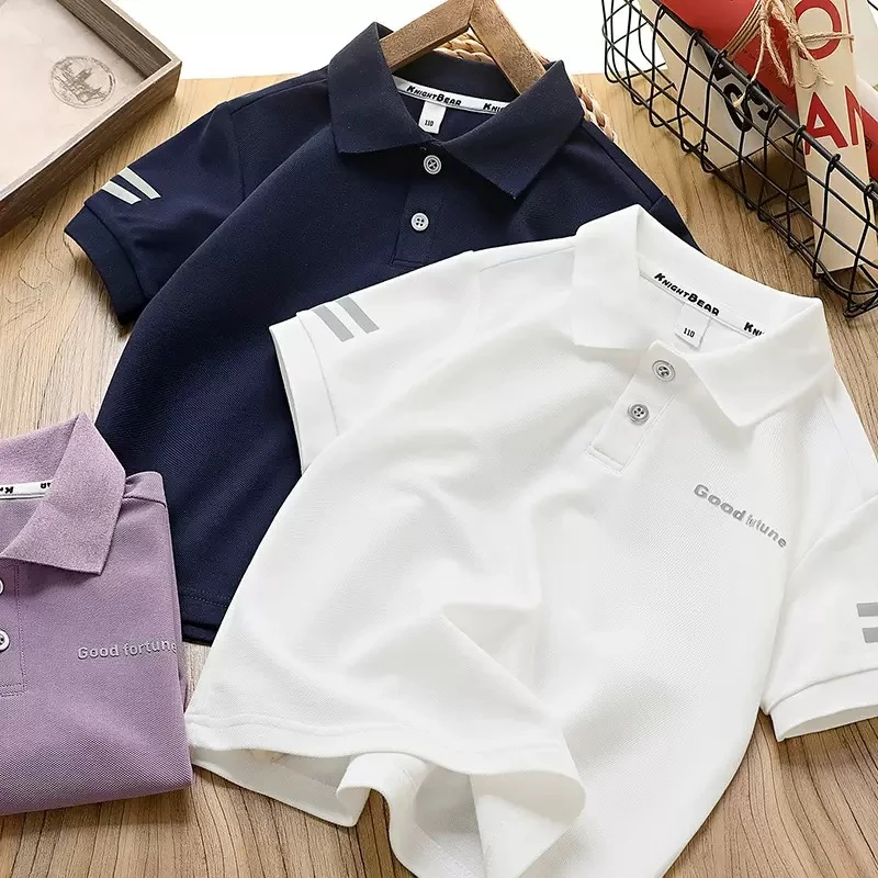 儿童童装男童夏季夏装中大童翻领t恤