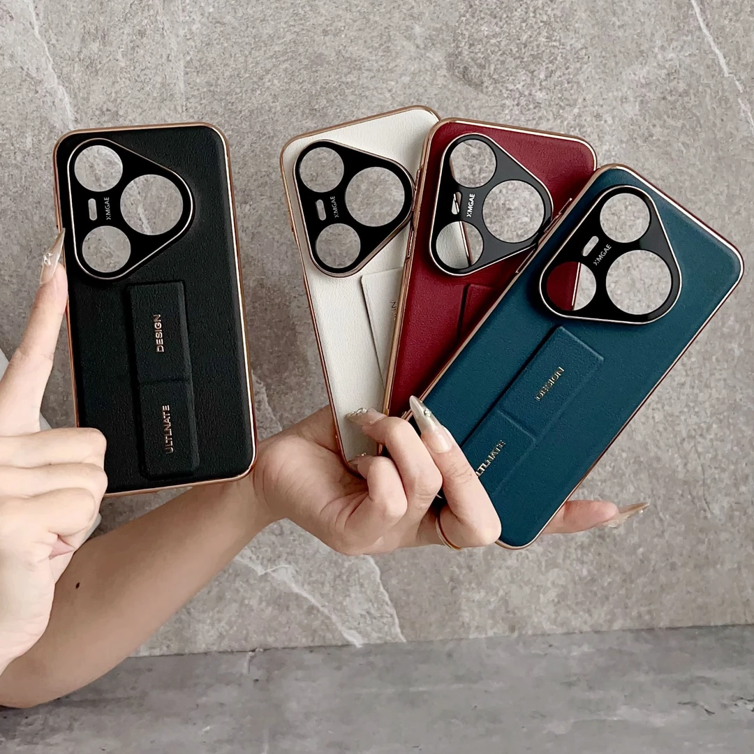 适用华为pura80pro手机壳新款腕带支架非凡大师真皮镜头保护套