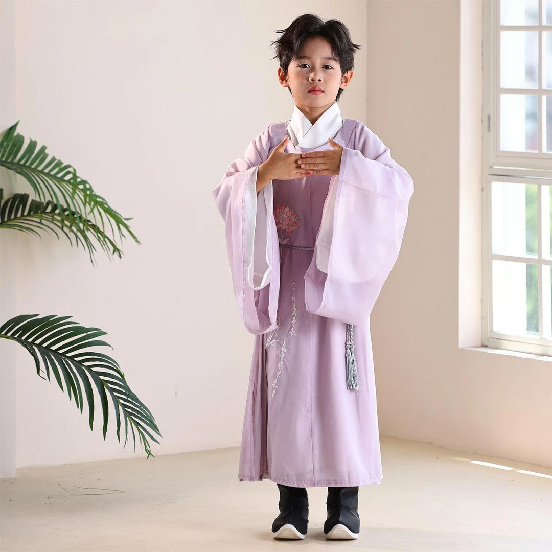 汉服男童春秋宋制圆领袍男宝宝中国风超仙儿童国学服书童古装汉服