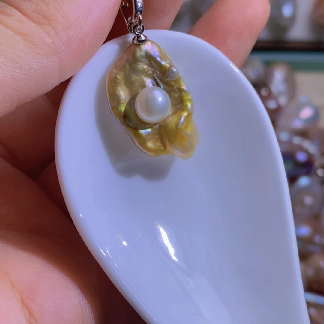 淡水珍珠银S925镶嵌淡水珍珠