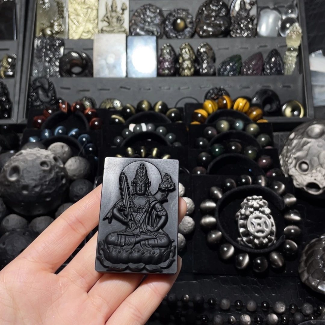 巴***口黑曜岩未镶嵌珠宝奇石