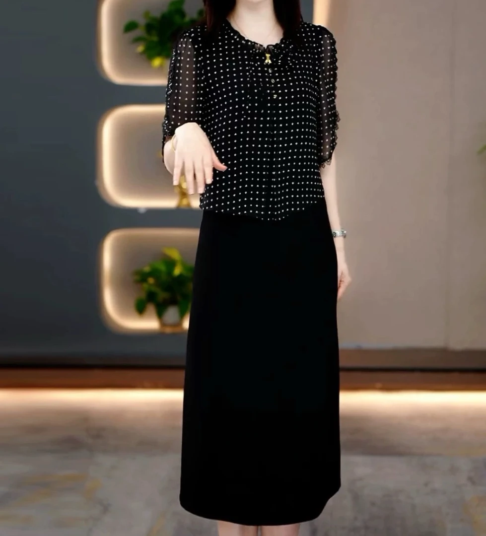 时尚高档连衣裙女2025夏季新款装气质修身显瘦设计感裙子3-017