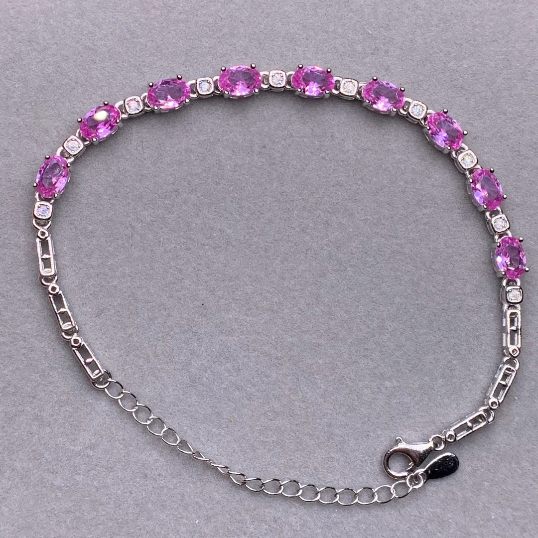 925银手链 专柜正品 帕帕拉恰全粉精切925银镀金女神款手链068