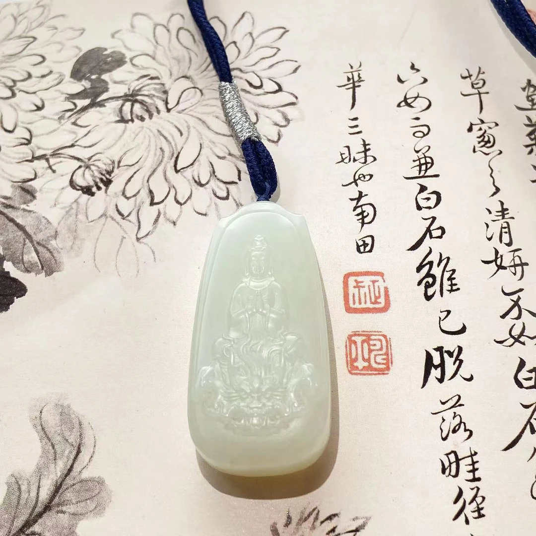 CA430 和田玉老俄白文殊油糕料多样性发货一个