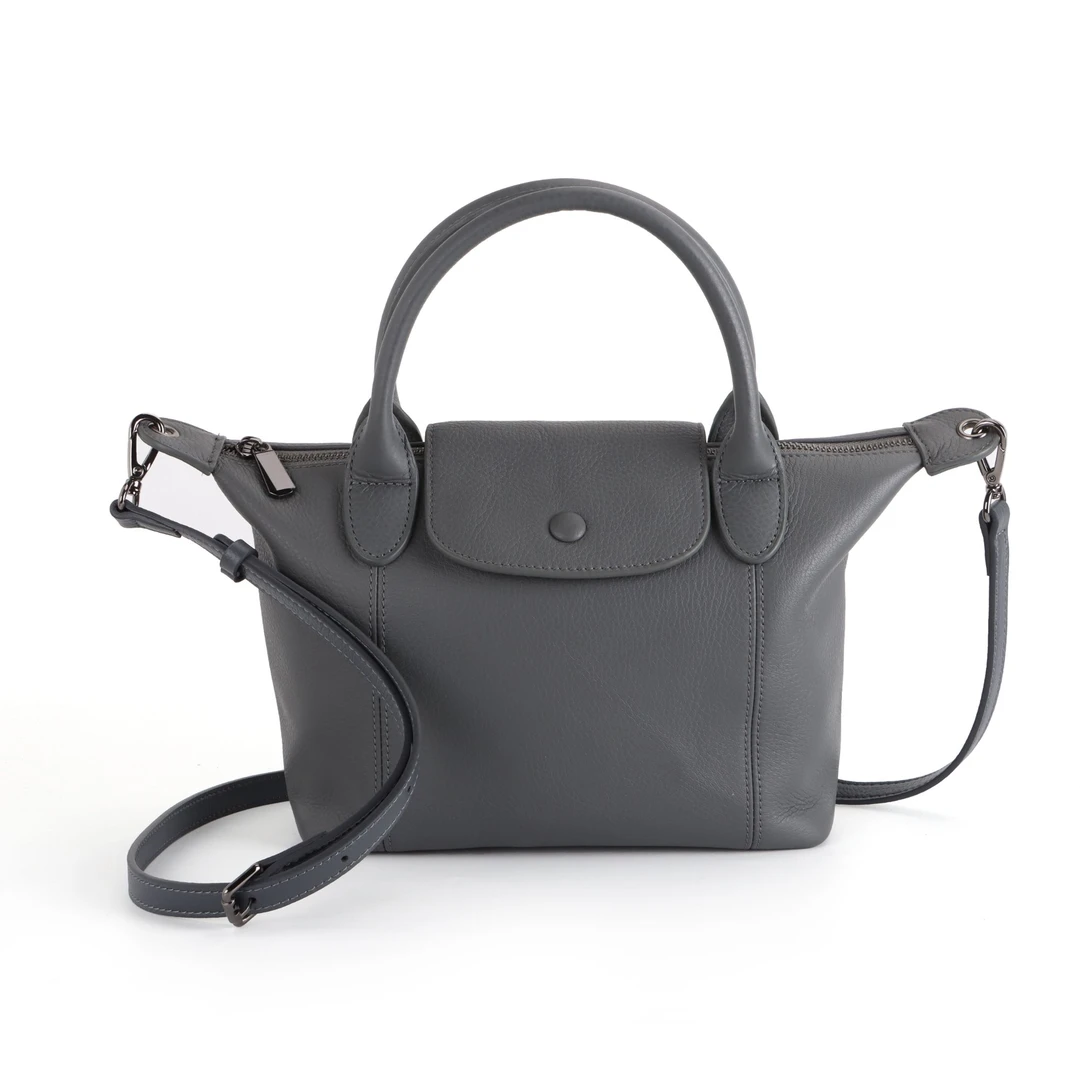 2025头层牛皮新款手提包休闲斜跨饺子包