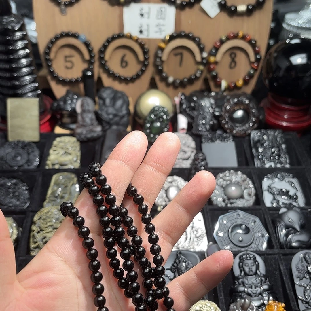 宝***泰黑曜岩未镶嵌手链