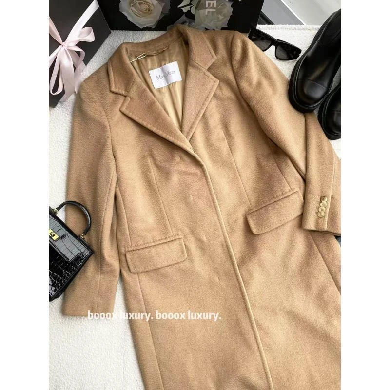 95新 MaxMara  wc060 驼绒 驼色长款大衣 44码