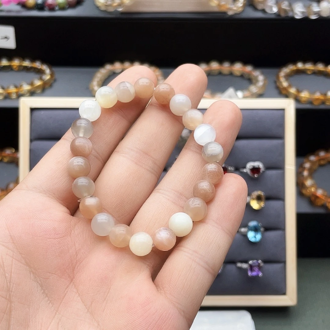 未镶嵌手链烟晶运*卡8+彩月光