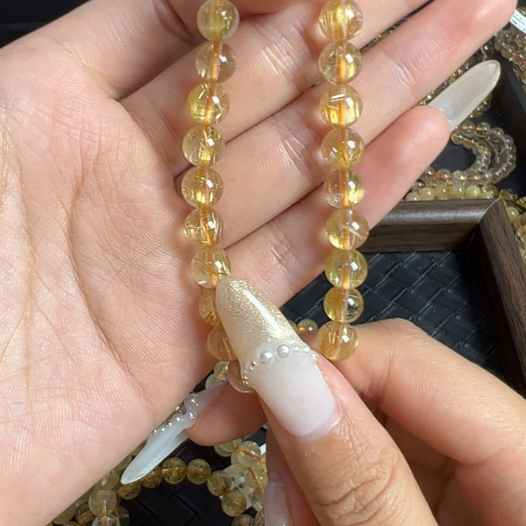 未镶嵌手链水晶天然金发晶