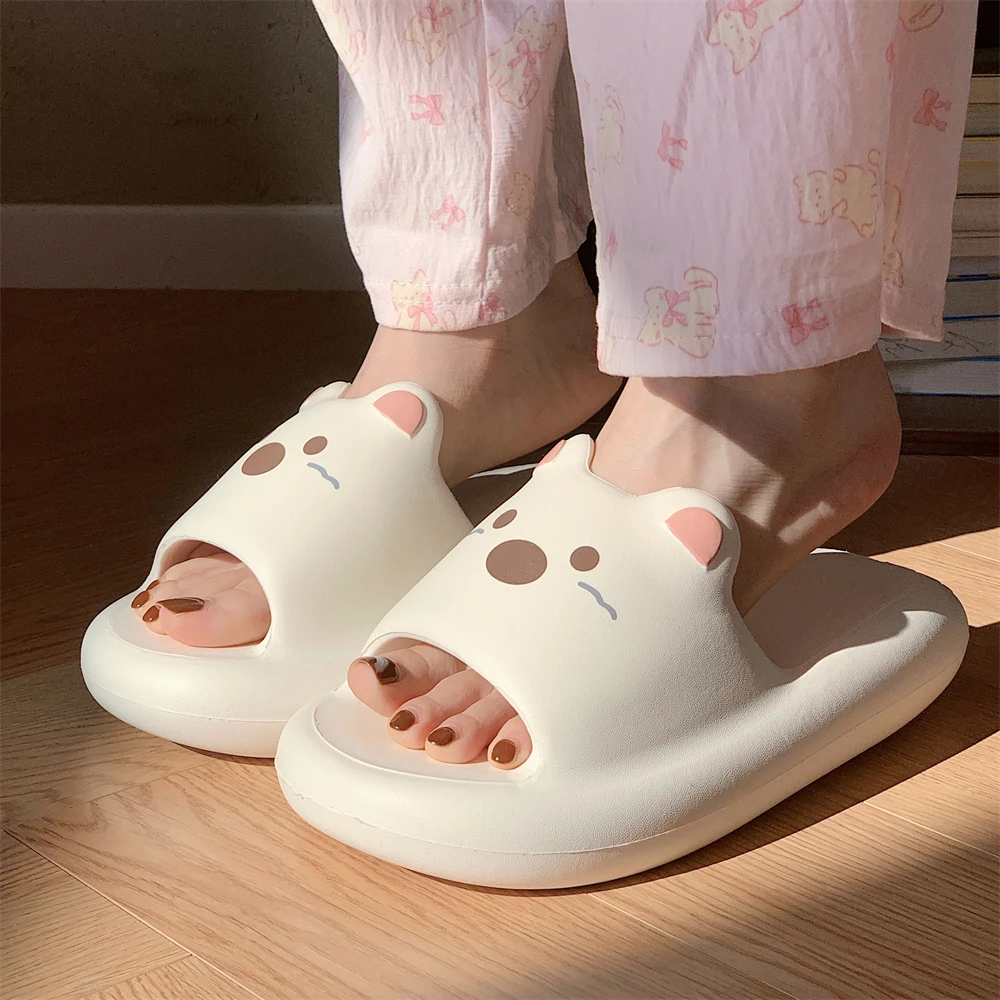 细细条 时尚可爱呆萌狗狗一字凉鞋半拖鞋休闲百搭ins网红一字拖鞋