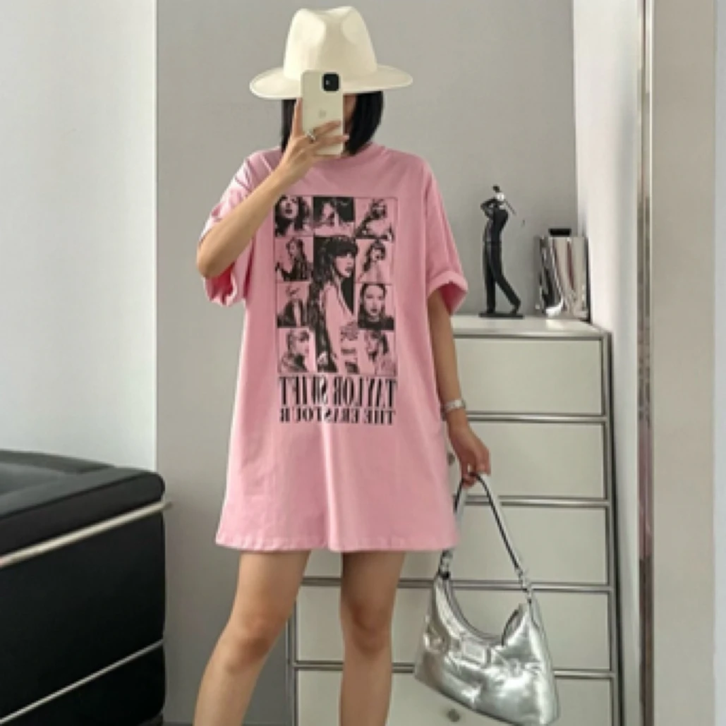 （南油娜姐）2025夏季新款：小众设计欧美人宽松休闲短袖T恤25264