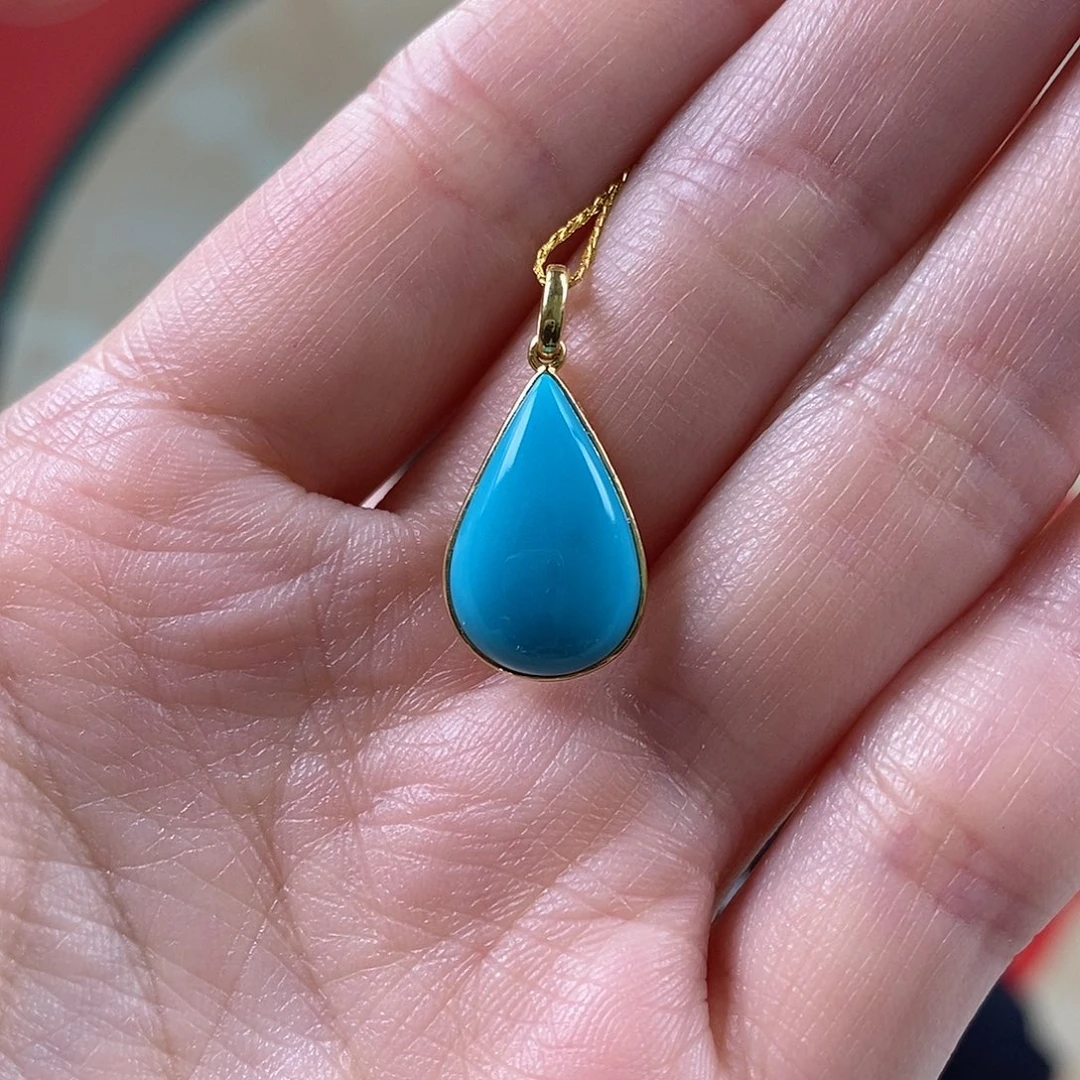 绿松石18K金镶嵌珠宝奇石