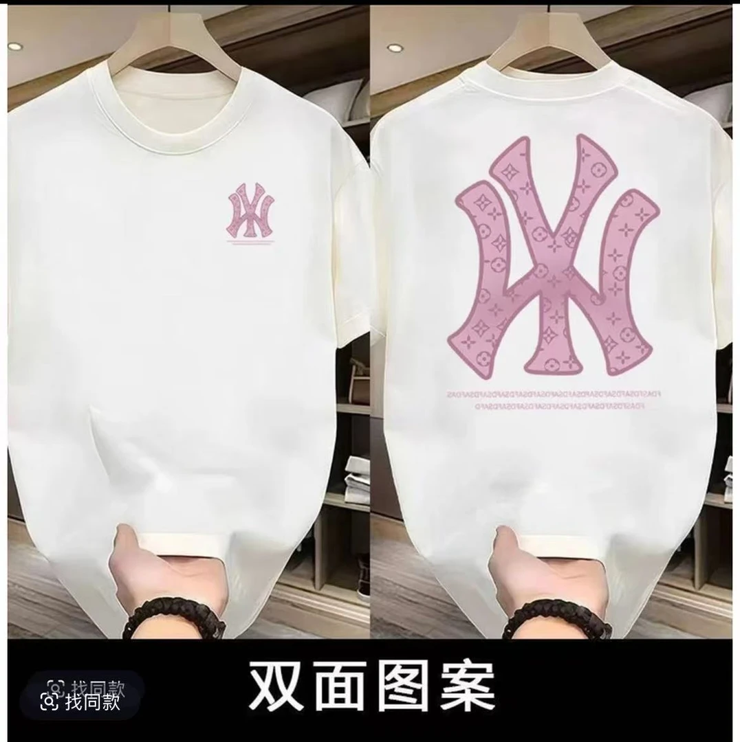 夏季圆领情侣短袖宽松潮流透气宽松轻奢大众时尚百搭休闲半袖