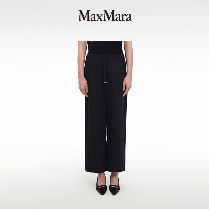 MaxMara 2025早春新品女装绵羊毛抽绳长裤9131045106