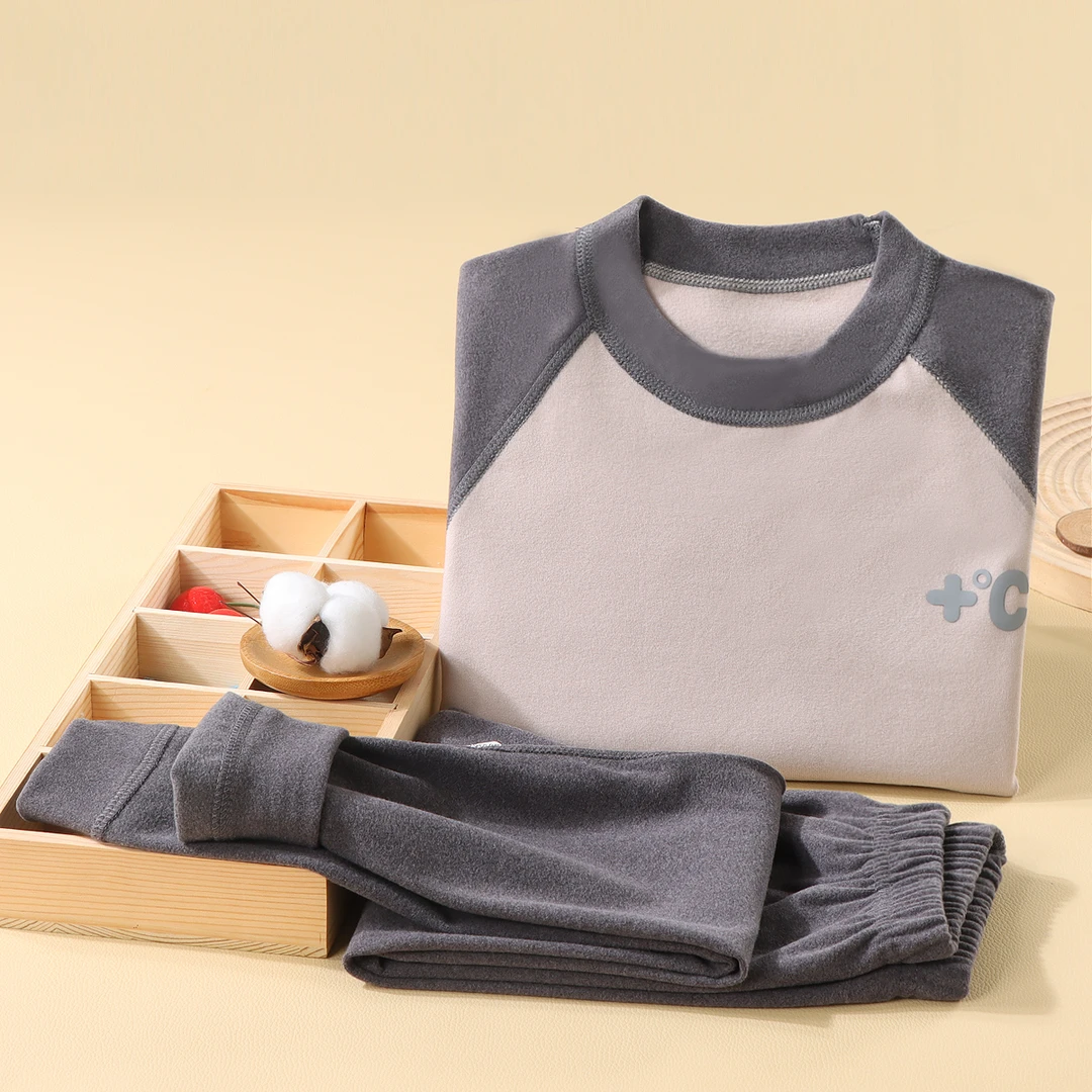 【其其宝宝】儿童保暖内衣男女童秋衣秋裤宝宝睡衣秋冬加厚德绒套装