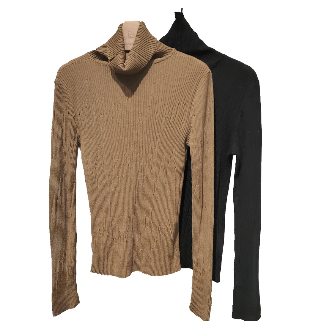 修身高领套头毛衫