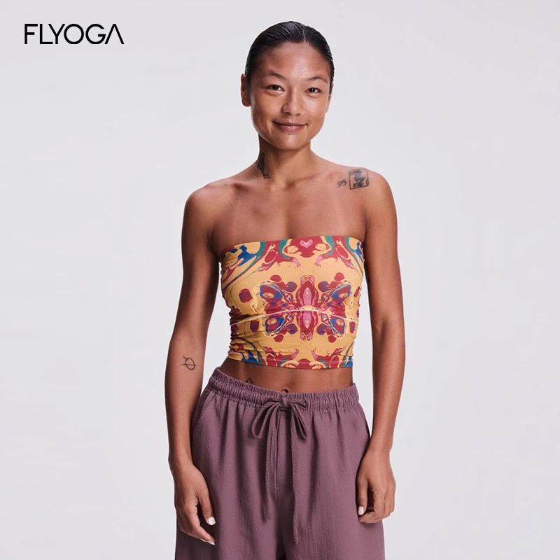 FLYOGA飞蓝抹胸瑜伽普拉提运动亲肤舒适透气显瘦53106瑜伽服