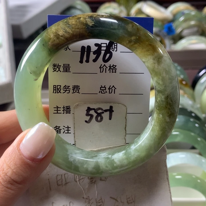 蛇纹石玉未镶嵌手镯1136