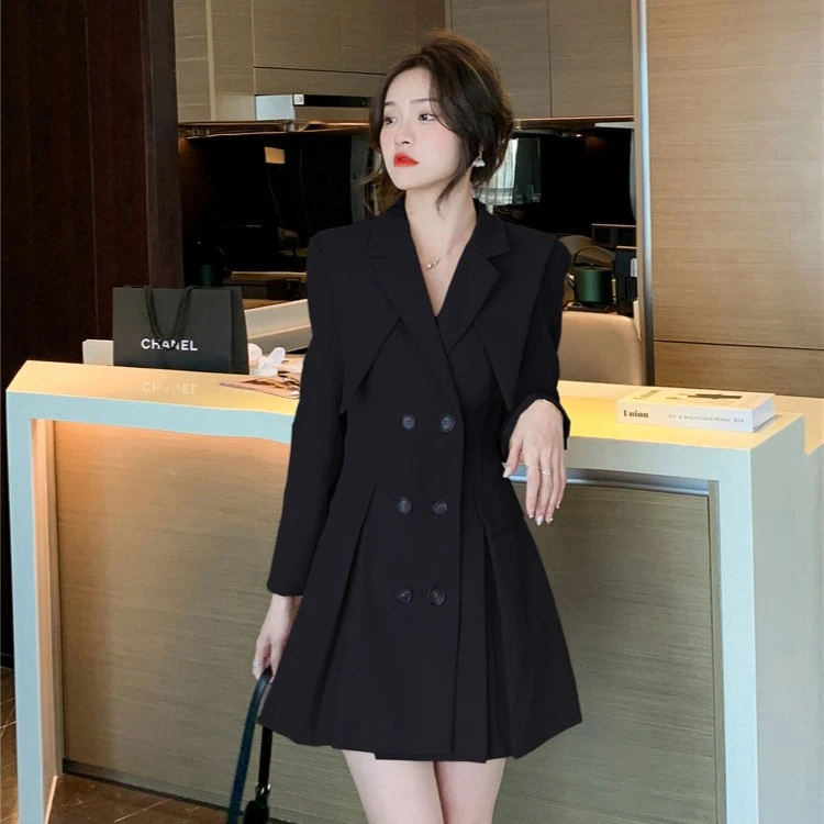 【安娜】大码女装春季新款时尚气质减龄收腰显瘦高级感西装连衣裙