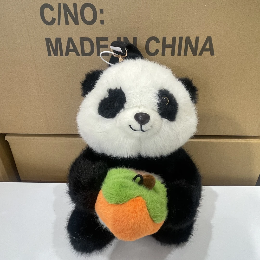 可爱柿子熊猫毛绒玩具大熊猫玩偶睡觉抱枕大娃娃女生公仔生日礼物